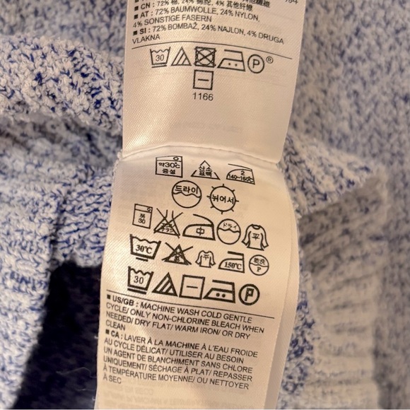 Banana Republic| Cozy Heathered Blue Oversized Crewneck Sweater Sz L - Picture 5 of 6